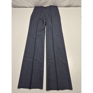 Racquet Club Dress Pants Mens 32x36 Blue Wool Blend Flat Front Straight Unhemmed